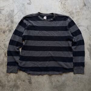 Vintage Y2K Mossimo Striped Thermal Grunge Long Sleeve XL